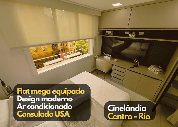 Flat Moderno Completo Ar Consulado Usa Cinelandia Centro - Feito Por Arquiteto